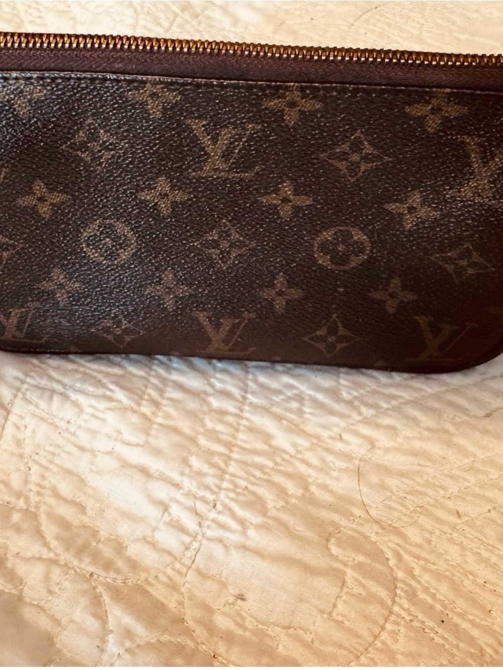 Louis Vuitton Brown Monogram Canvas Wristlet Pouch
